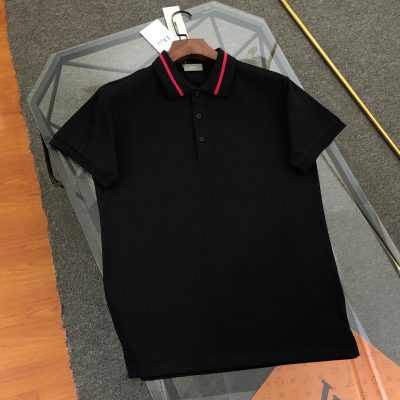 Premium Dior T-Shirts Black Embroidered Collection