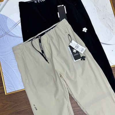 Premium Quality Descente Trousers Black Linen Casual Luxury