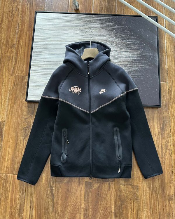 Luxury Nike Jackets Black Cotton Logo Luxury