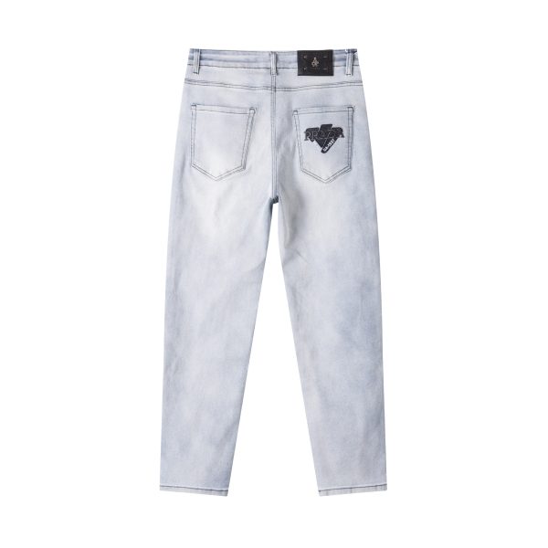 Premium Quality Prada Jeans Gray Denim Washed Style