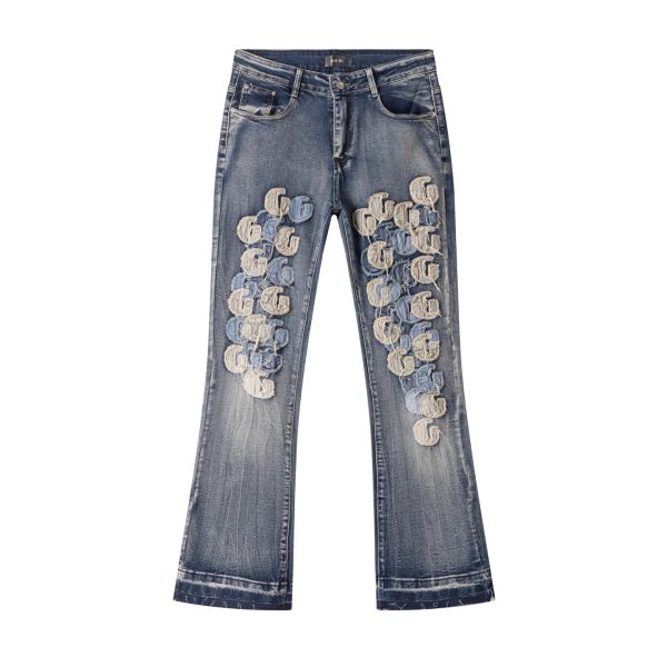 Premium Quality Ami Trousers Blue Leather Washed Style