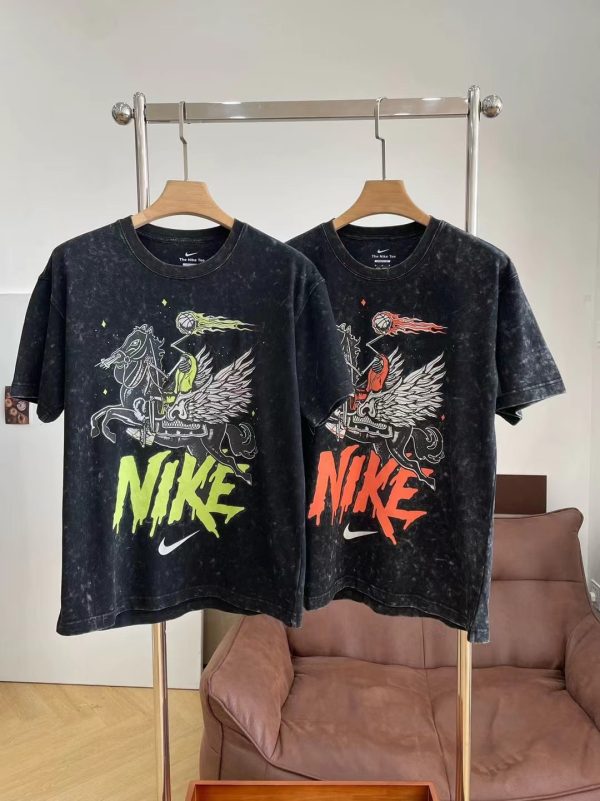 High Quality Nike Short Sleeves Black Cotton Retro Collection