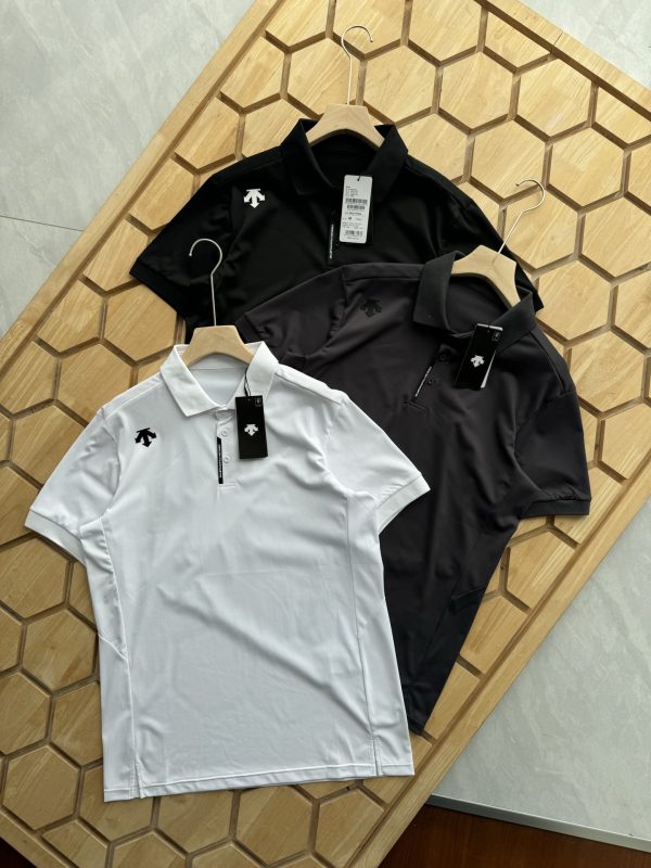 High Quality Descente Short-Sleeved Black Logo Style