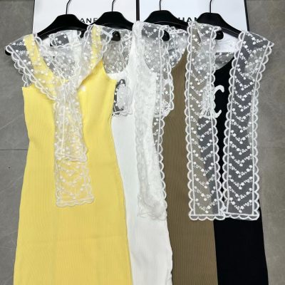 Luxury Celine Vest Yellow Knit Jacquard Style