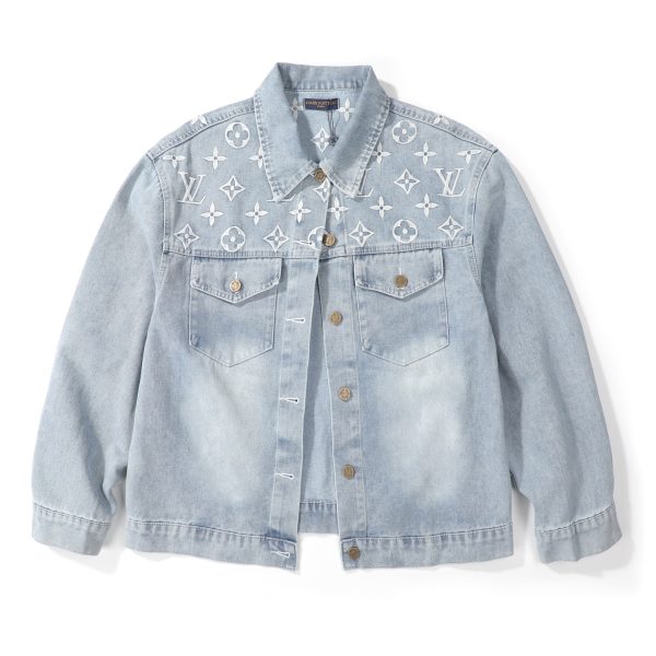 Luxury Louis Vuitton Jeans Silver Cotton Monogram Collection