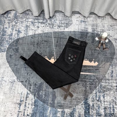 High Quality Louis Vuitton Jeans Black Washed Style