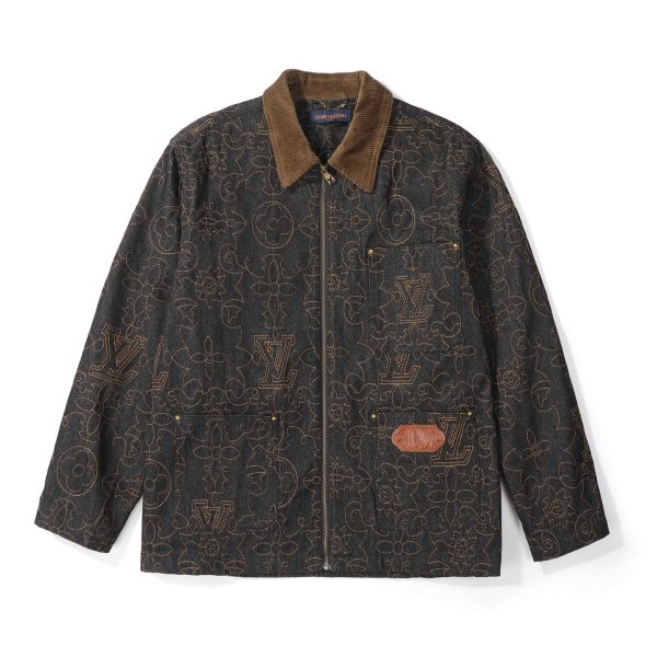 High Quality Louis Vuitton Jackets Gold Denim Embroidery Collection