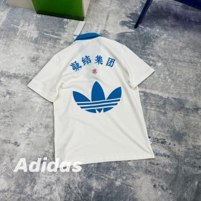 Premium Quality Adidas Short-Sleeved Navy Cotton Embroidery Luxury