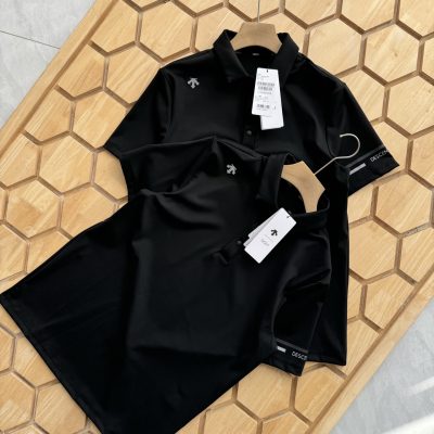 Best Selling Descente Short-Sleeved Black Cotton Breathable Collection
