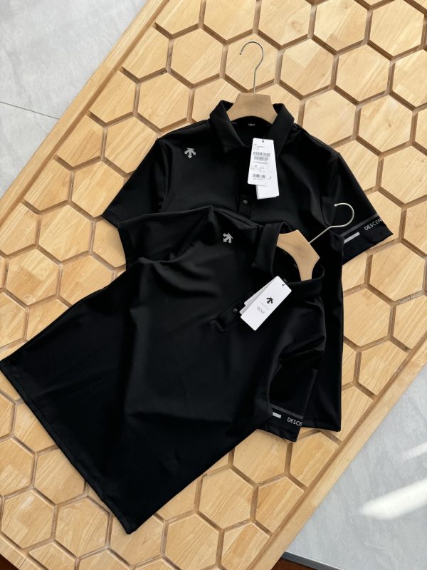 Best Selling Descente Short-Sleeved Black Cotton Breathable Collection
