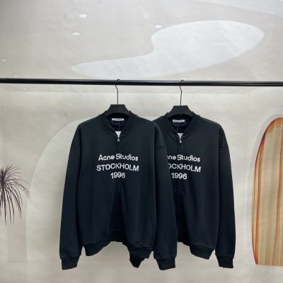 High Quality Acne Studios Jackets Black Cotton Distressed Style