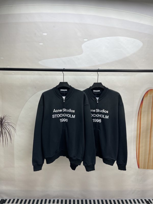 High Quality Acne Studios Jackets Black Cotton Distressed Style