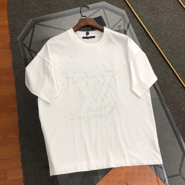 Best Selling Louis Vuitton Short Sleeves Black Cotton Logo Style