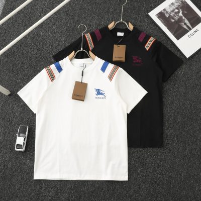Best Selling Burberry Short Sleeves White Cotton Patchwork Luxury