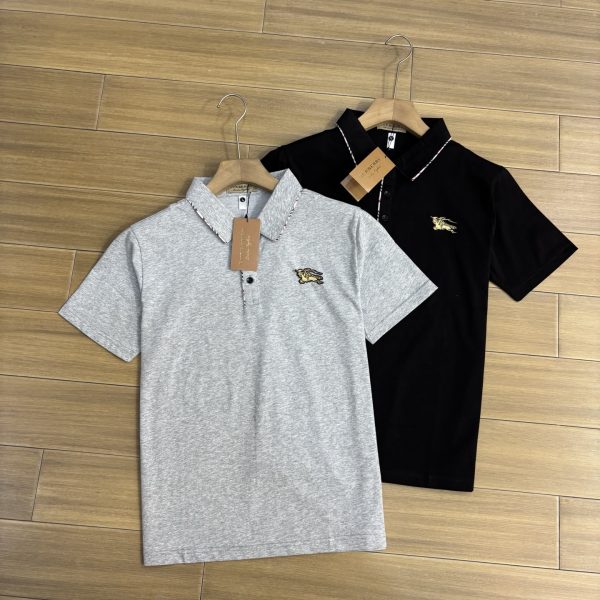 Premium Burberry Short Sleeves Black Breathable Collection
