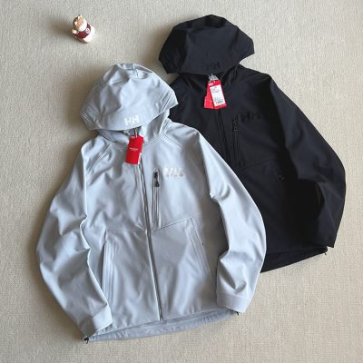 High Quality Helly Hansen Coat Black Fleece Breathable Style