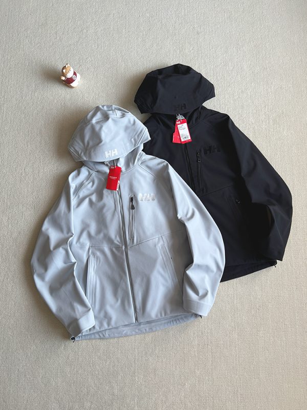 High Quality Helly Hansen Coat Black Fleece Breathable Style