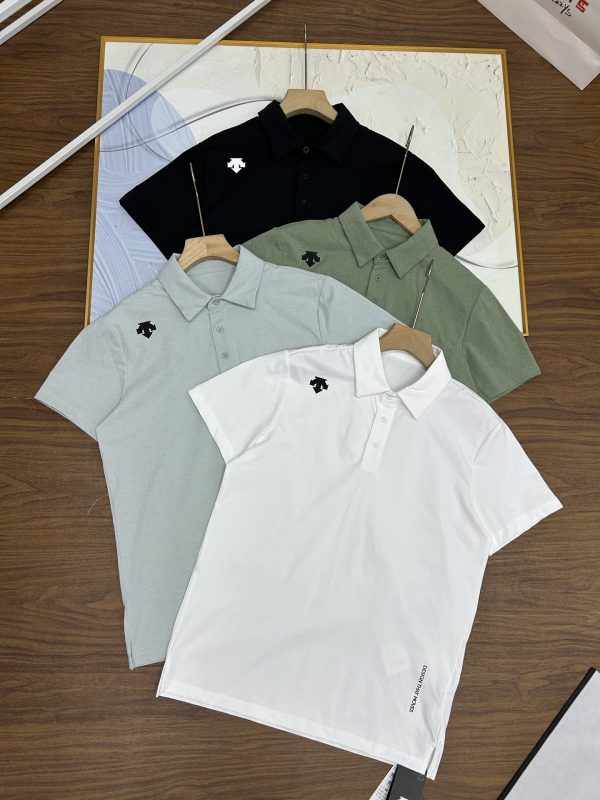 Premium Quality Descente Short-Sleeved Shirts Black Casual Style