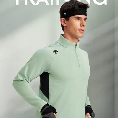 Best Selling Descente Long Sleeves Black Knit Breathable Style