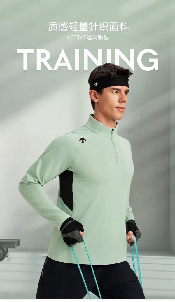 Best Selling Descente Long Sleeves Black Knit Breathable Style