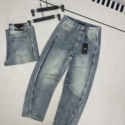 Premium Quality Fendi Jeans Leather Logo Luxury