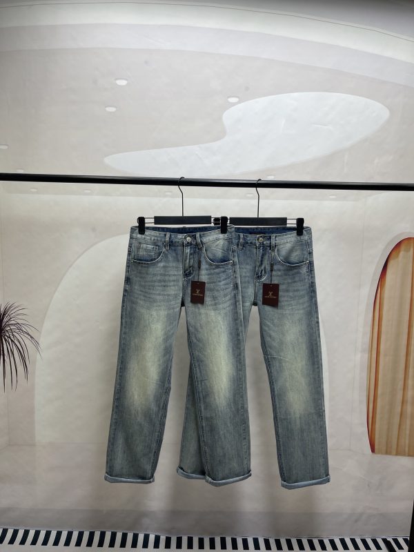 Premium Louis Vuitton Jeans Cotton Washed Luxury