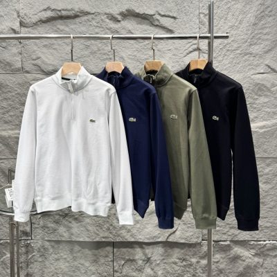 Premium Lacoste Sweatshirts Gold Cotton Logo Collection