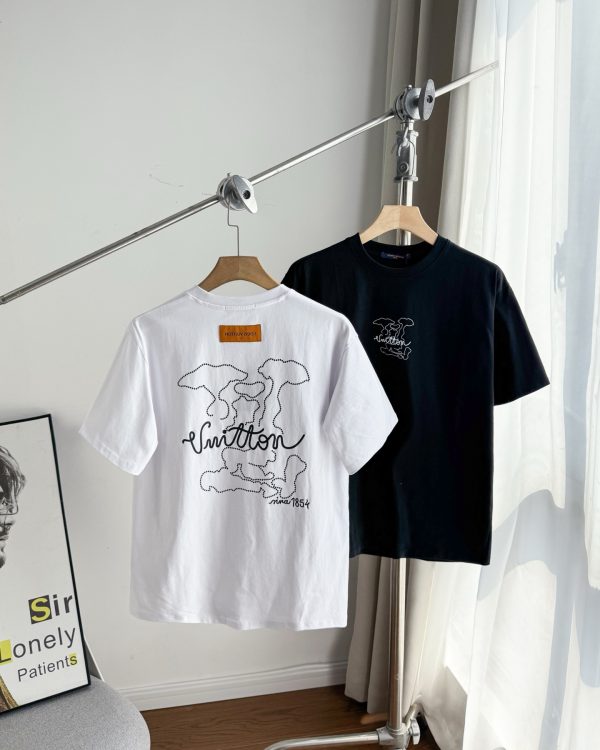Best Selling Louis Vuitton Short-Sleeved Shirt Black Solid Luxury