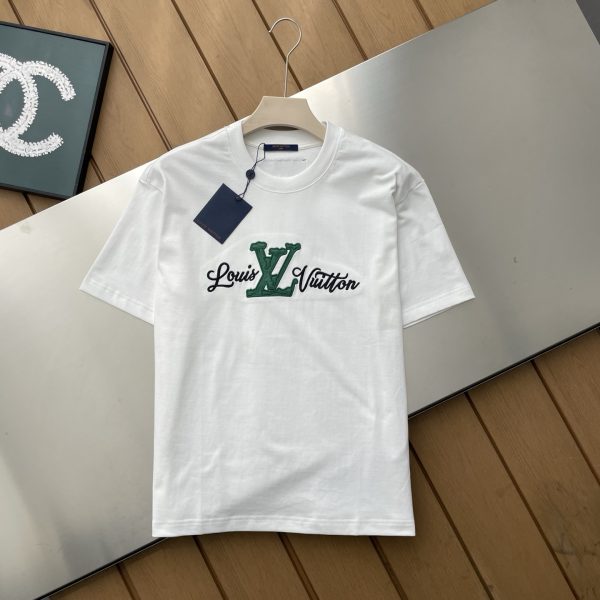 Premium Quality Louis Vuitton Short Sleeves Black Cotton Monogram Luxury