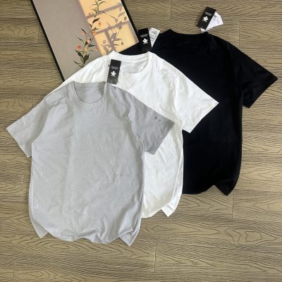 Luxury Descente Short Sleeve Gray Cotton Urban Style
