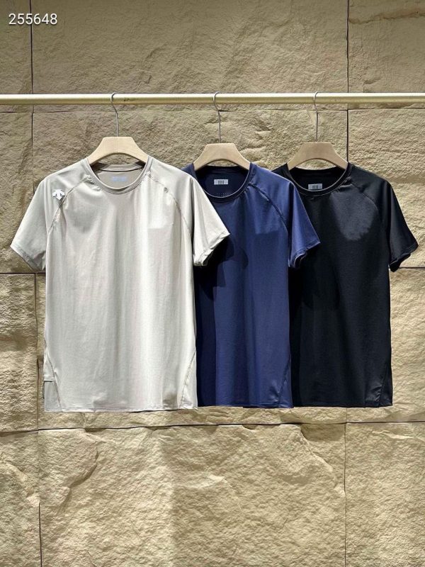 Premium Quality Descente Short Sleeves Black Nylon Breathable Luxury