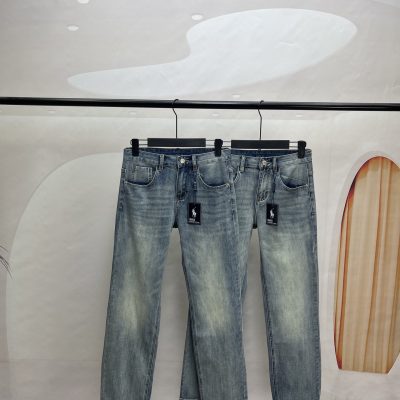 Best Selling Ralph Lauren Jeans Black Leather Casual Style