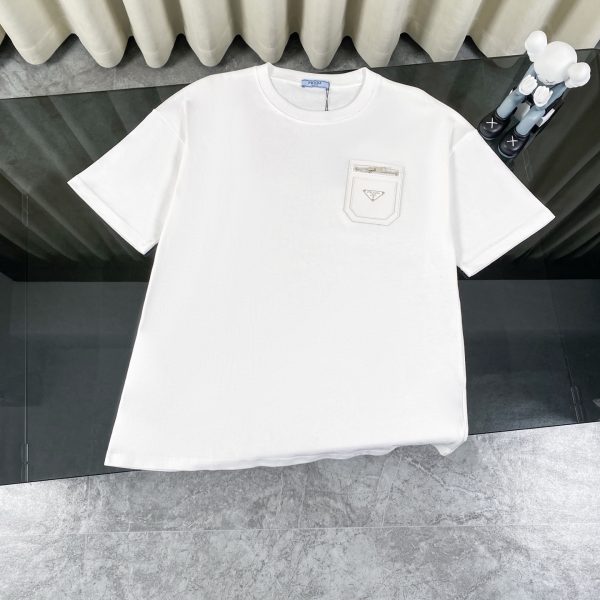 Premium Quality Prada Short Sleeves Black Leather Casual Style