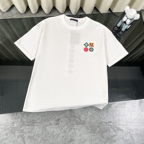 Premium Quality Louis Vuitton Short-Sleeved Shirt Black Cotton Logo Luxury