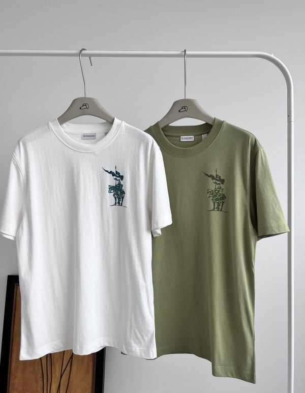 Premium Quality Burberry Short-Sleeved T-Shirts Green Cotton Logo Luxury