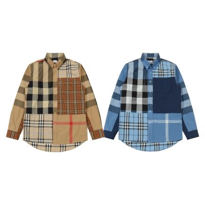 Premium Quality Burberry Long Sleeves Yellow Cotton Patchwork Style