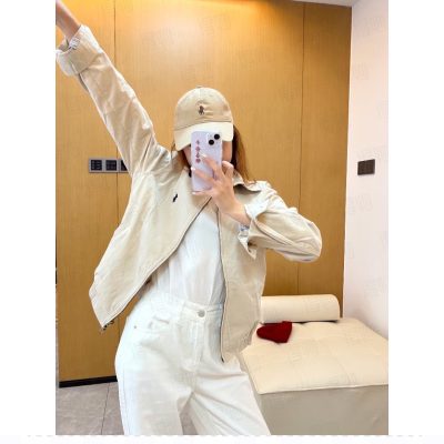 Premium Quality Ralph Lauren Coat Beige Cotton Classic Collection