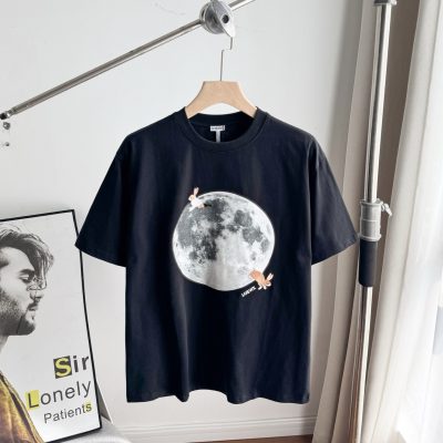 Premium Loewe Short Sleeves Black Cotton Print Style