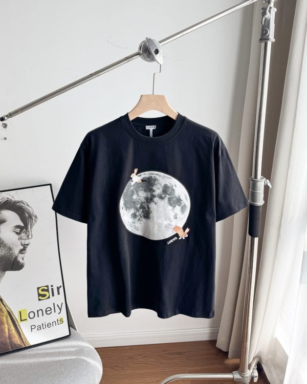 Premium Loewe Short Sleeves Black Cotton Print Style