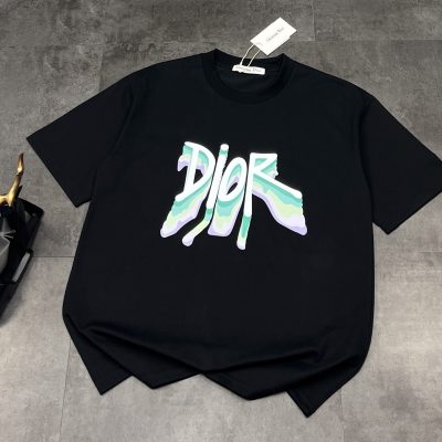 Premium Quality Dior Short Sleeves Black Gradient Collection