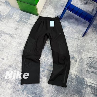 Premium Nike Casual Pants Black Nylon Solid Style