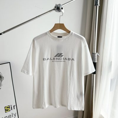 Premium Quality Balenciaga Short-Sleeved Shirt White Logo Style