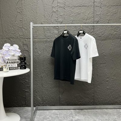 Best Selling Louis Vuitton Short Sleeves Black Cotton Logo Style