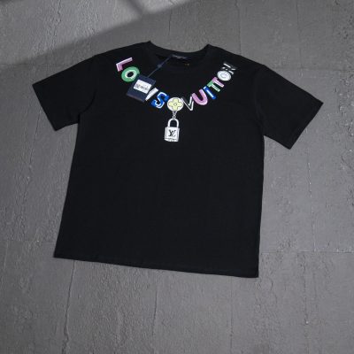 Premium Quality Louis Vuitton Short Sleeves Cotton Print Style