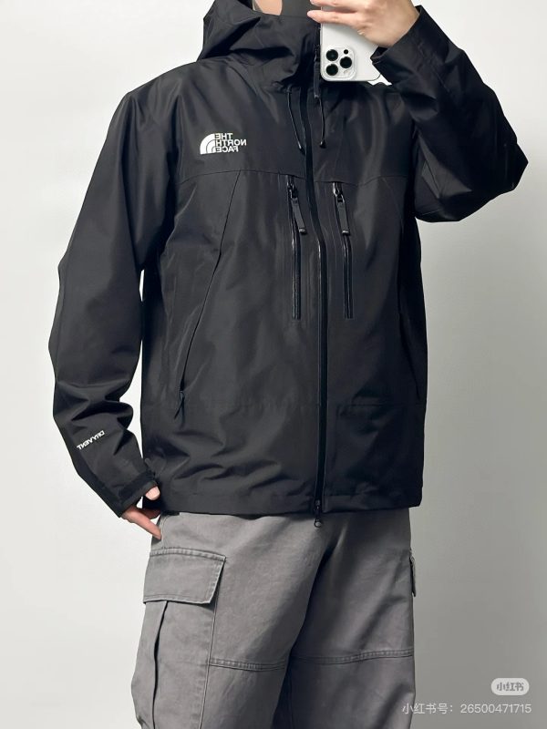 High Quality The North Face Coats Black Embroidered Collection