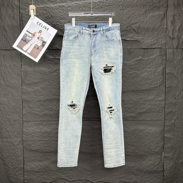 High Quality Ami Jeans Black Leather Washed Luxury