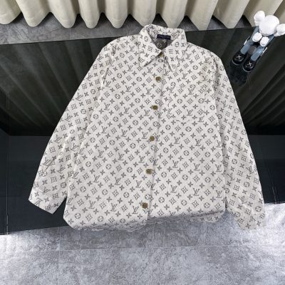 Best Selling Louis Vuitton Long Sleeves White Denim Jacquard Luxury