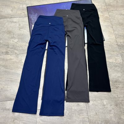 Premium Quality Lululemon Yoga Pants Black Nylon Logo Style