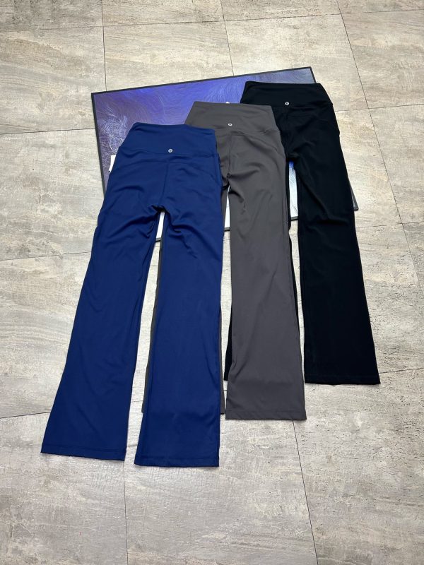 Premium Quality Lululemon Yoga Pants Black Nylon Logo Style