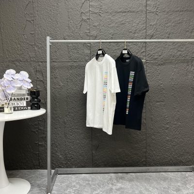 Best Selling Dior Short Sleeves Black Cotton Logo Collection